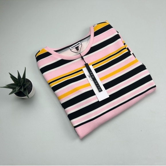 NWT Noisy May Pink & Black Stripe Crew Neck Dress - Picture 9 of 10